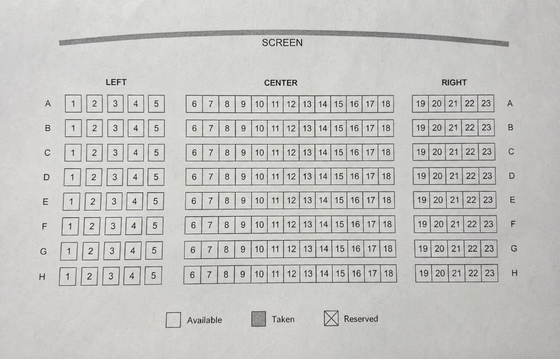 Scanned old seating chart